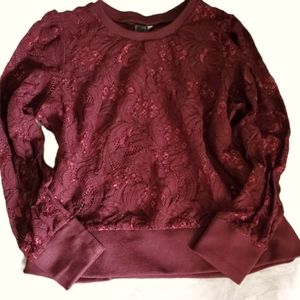 Worthington Burgundy Lace Top